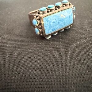 Turquoise Stone sterling silver Ring size 9